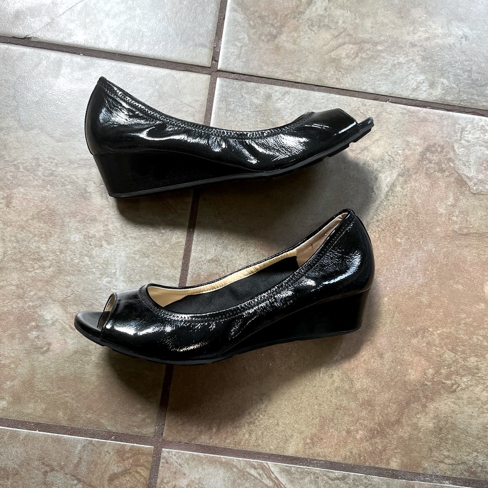 Patient black Cole Haan wedges